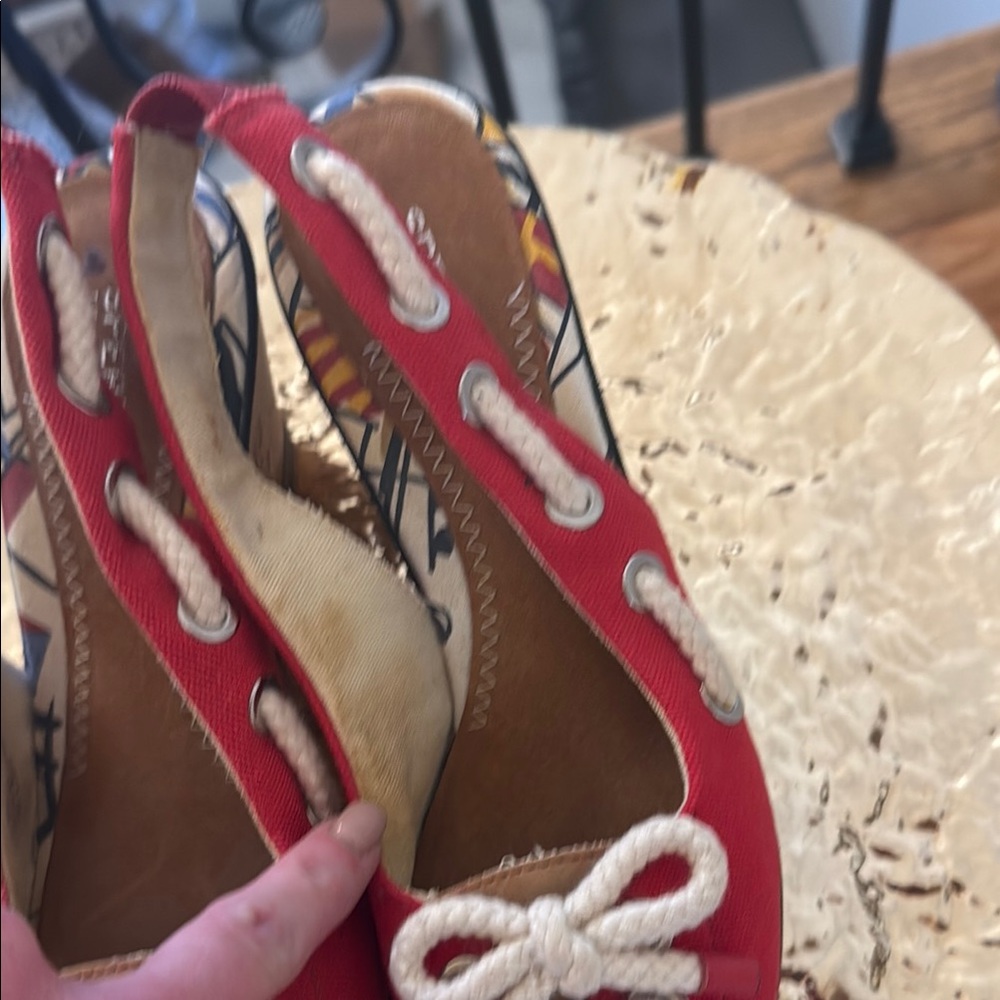 Sperry Red Espadrille Shoes with Nautical Lacing - Picture 3 of 5